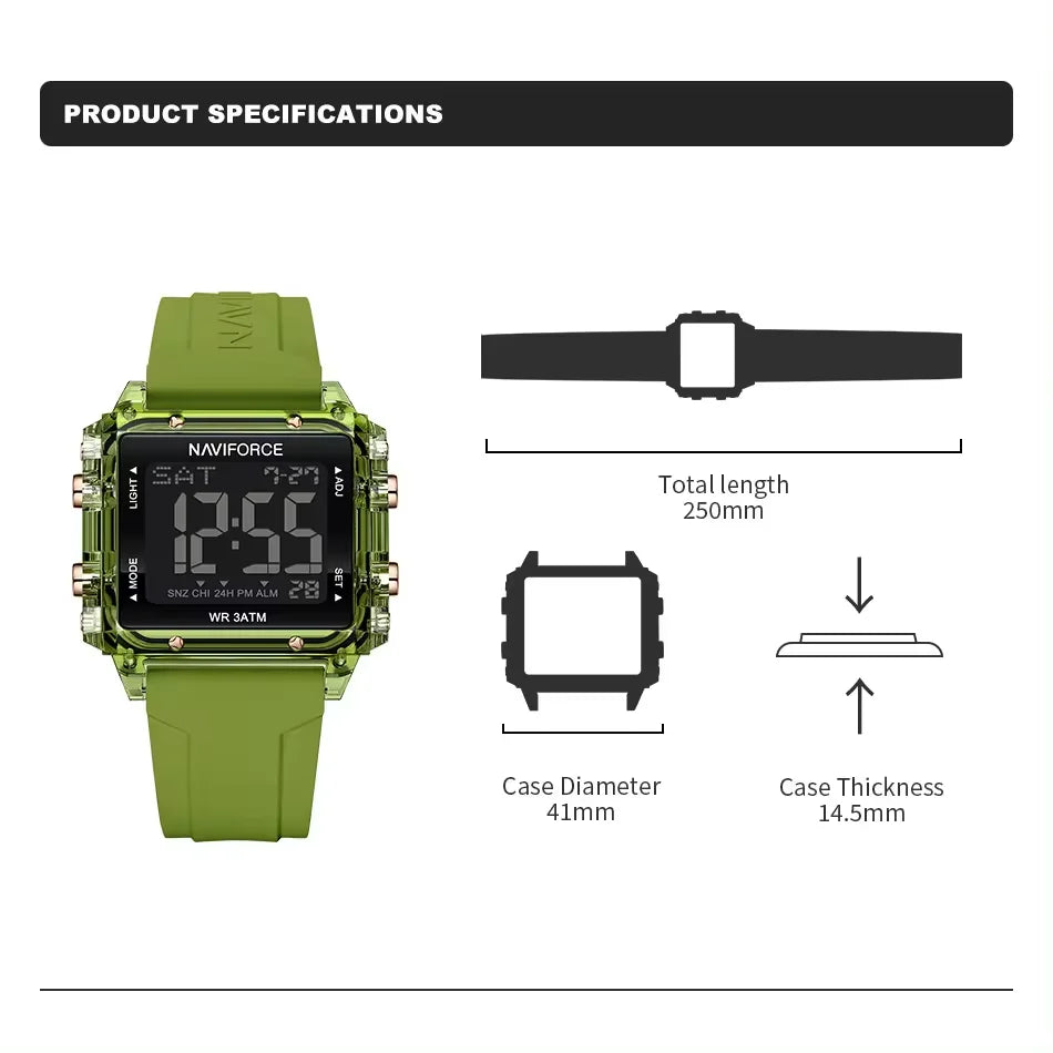 High Quality Women's Watch Waterproof Silicone Strap Fashion Sport Electronic Luminous Wristwatches