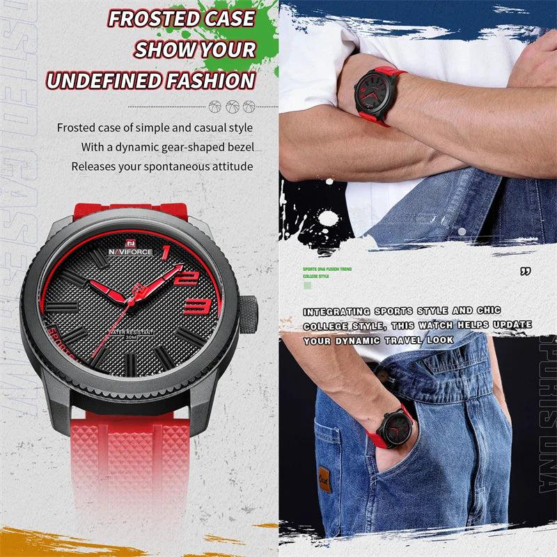 Silicone Strap Mens Watches Waterproof Sport Quartz Military Watch Men Watch