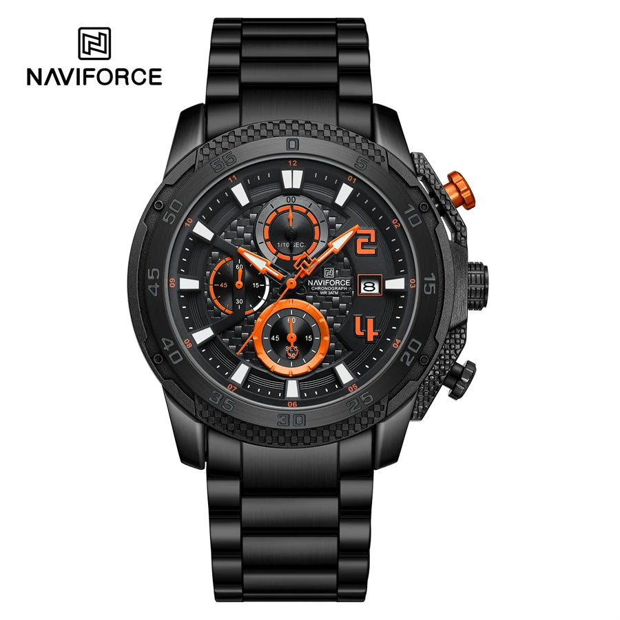 Men Stainless Steel Watch Luxury Calendar Quartz Wrist Watch Mens Business Watches for Man Watch