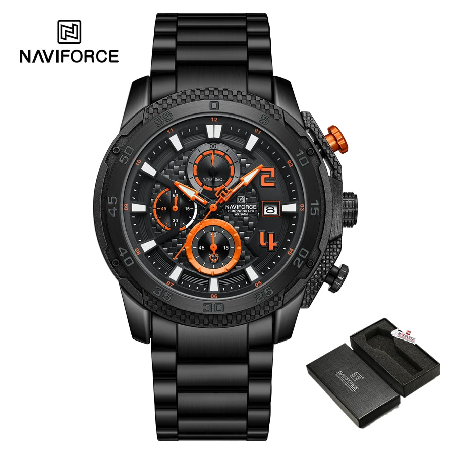 Men Stainless Steel Watch Luxury Calendar Quartz Wrist Watch Mens Business Watches for Man Watch