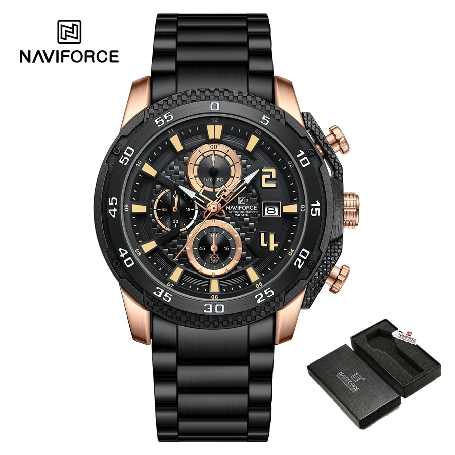 Men Stainless Steel Watch Luxury Calendar Quartz Wrist Watch Mens Business Watches for Man Watch