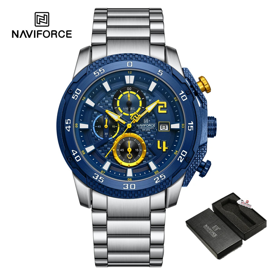 Men Stainless Steel Watch Luxury Calendar Quartz Wrist Watch Mens Business Watches for Man Watch