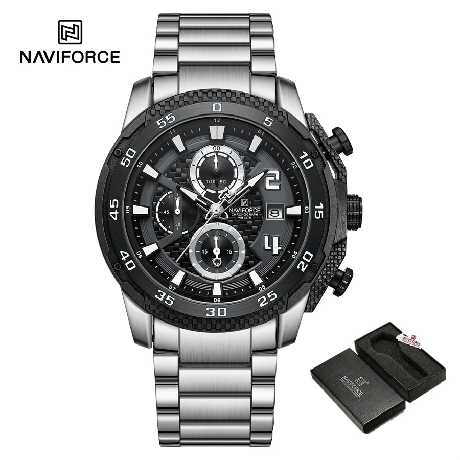 Men Stainless Steel Watch Luxury Calendar Quartz Wrist Watch Mens Business Watches for Man Watch