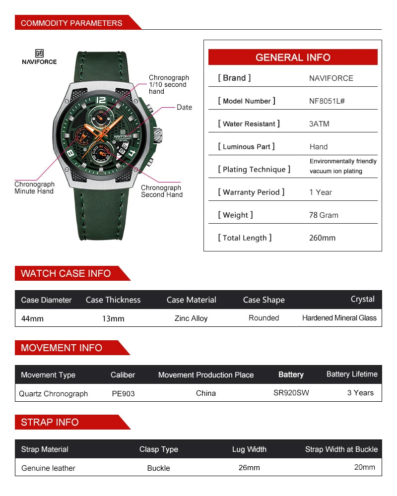 Men Watch Fashion Military Sports Style Men's Wristwatch Waterproof Luminous Leather Calendar Quartz Man