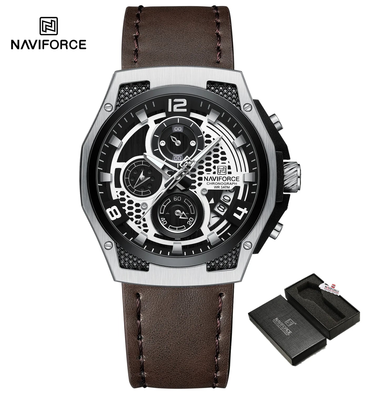 Men Watch Fashion Military Sports Style Men's Wristwatch Waterproof Luminous Leather Calendar Quartz Man