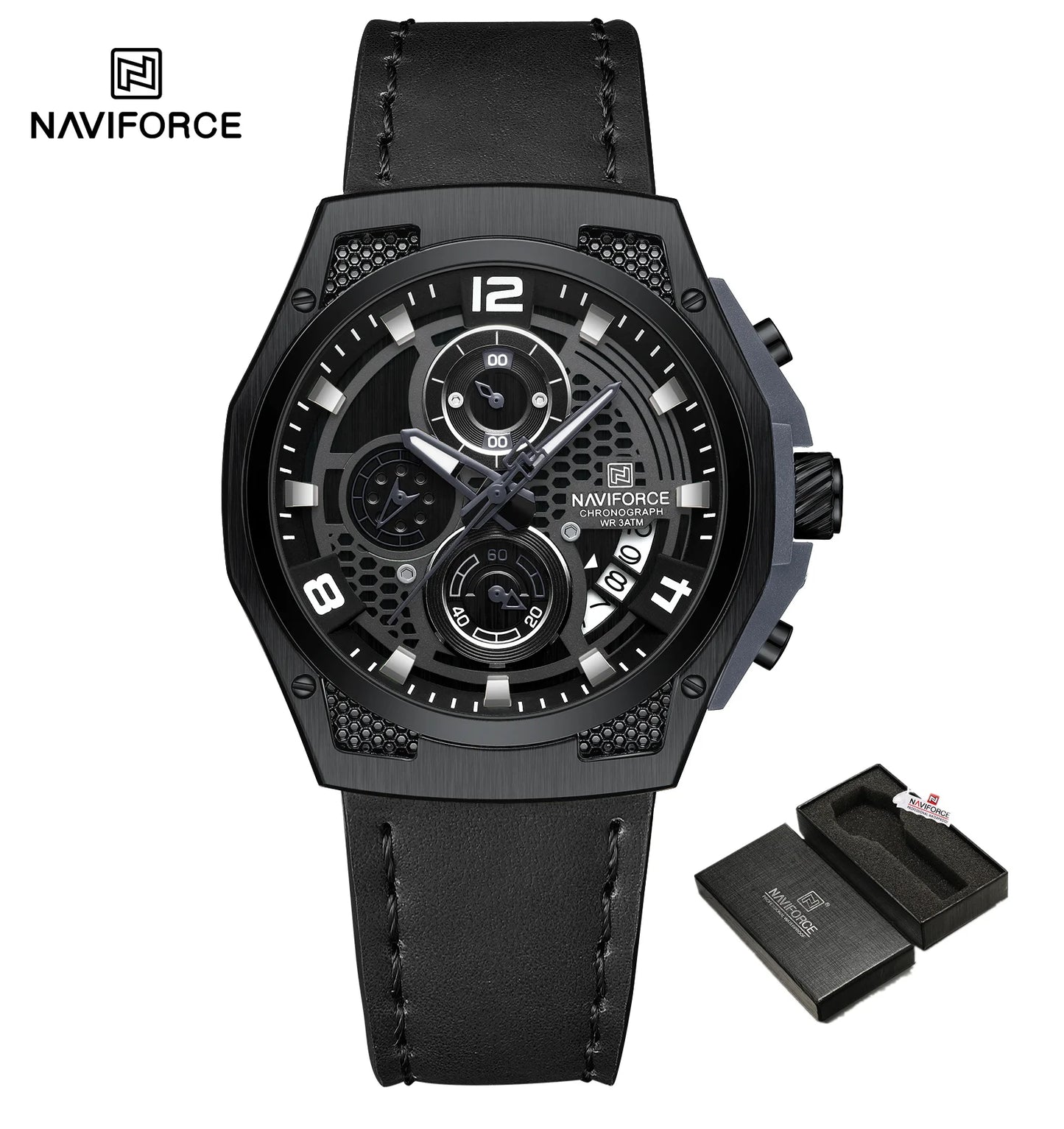 Men Watch Fashion Military Sports Style Men's Wristwatch Waterproof Luminous Leather Calendar Quartz Man