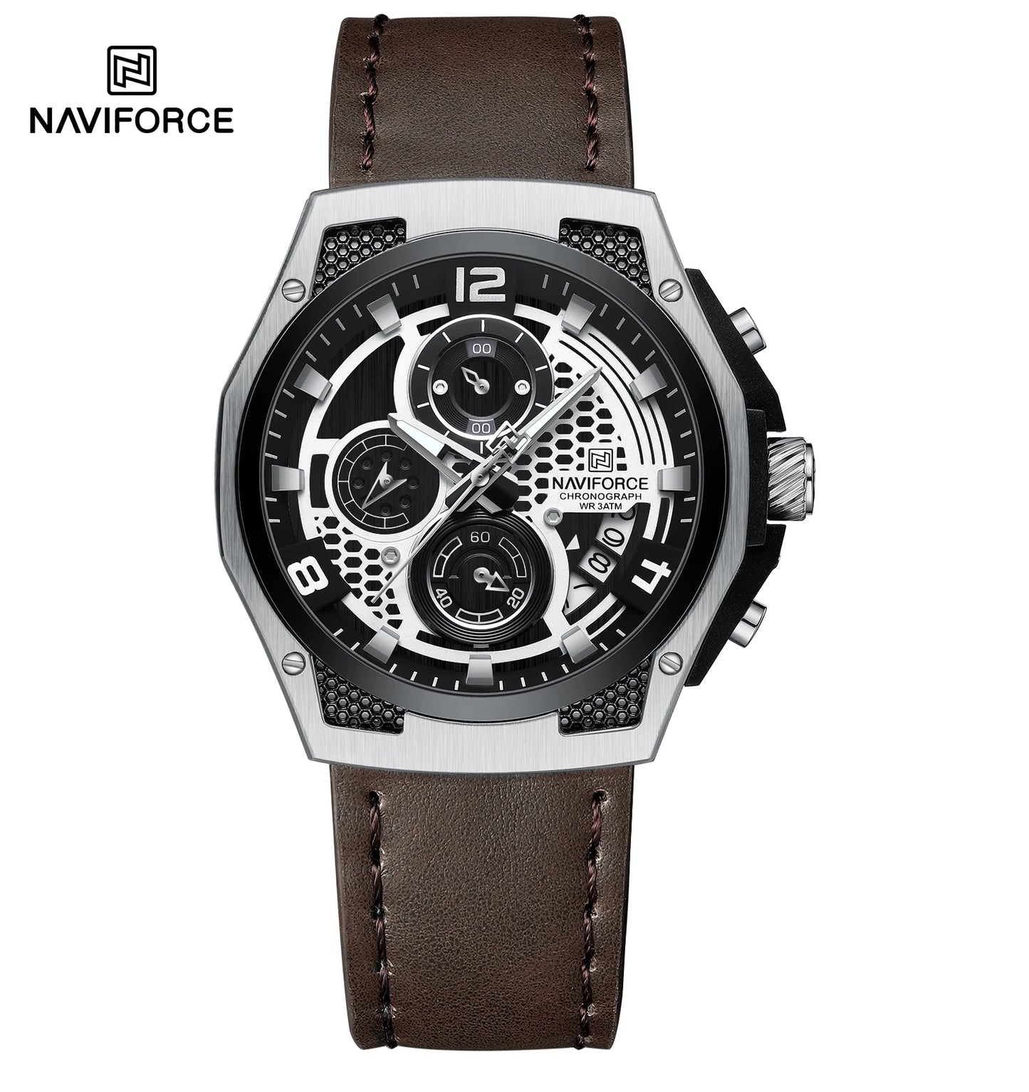 Men Watch Fashion Military Sports Style Men's Wristwatch Waterproof Luminous Leather Calendar Quartz Man