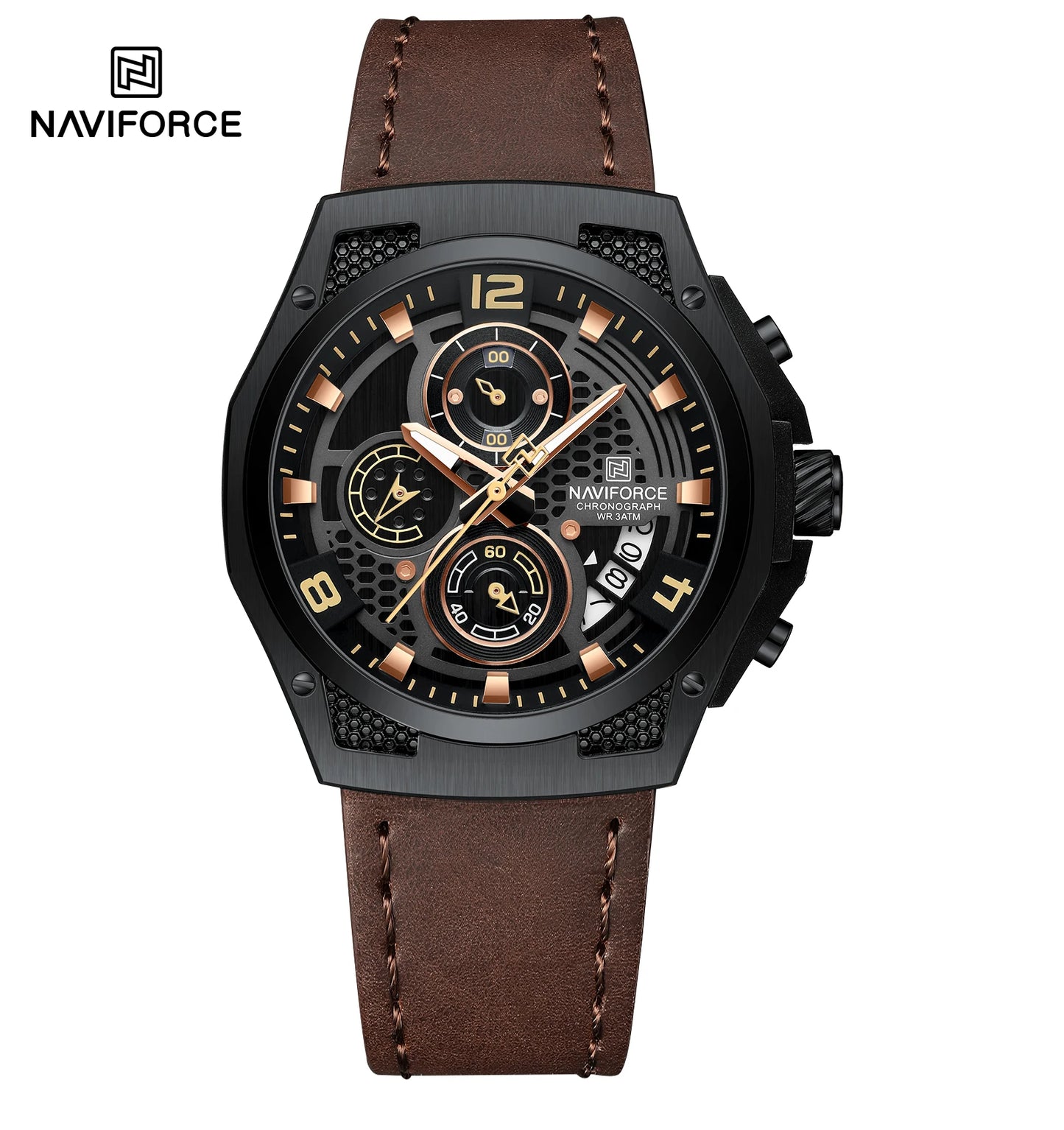 Men Watch Fashion Military Sports Style Men's Wristwatch Waterproof Luminous Leather Calendar Quartz Man