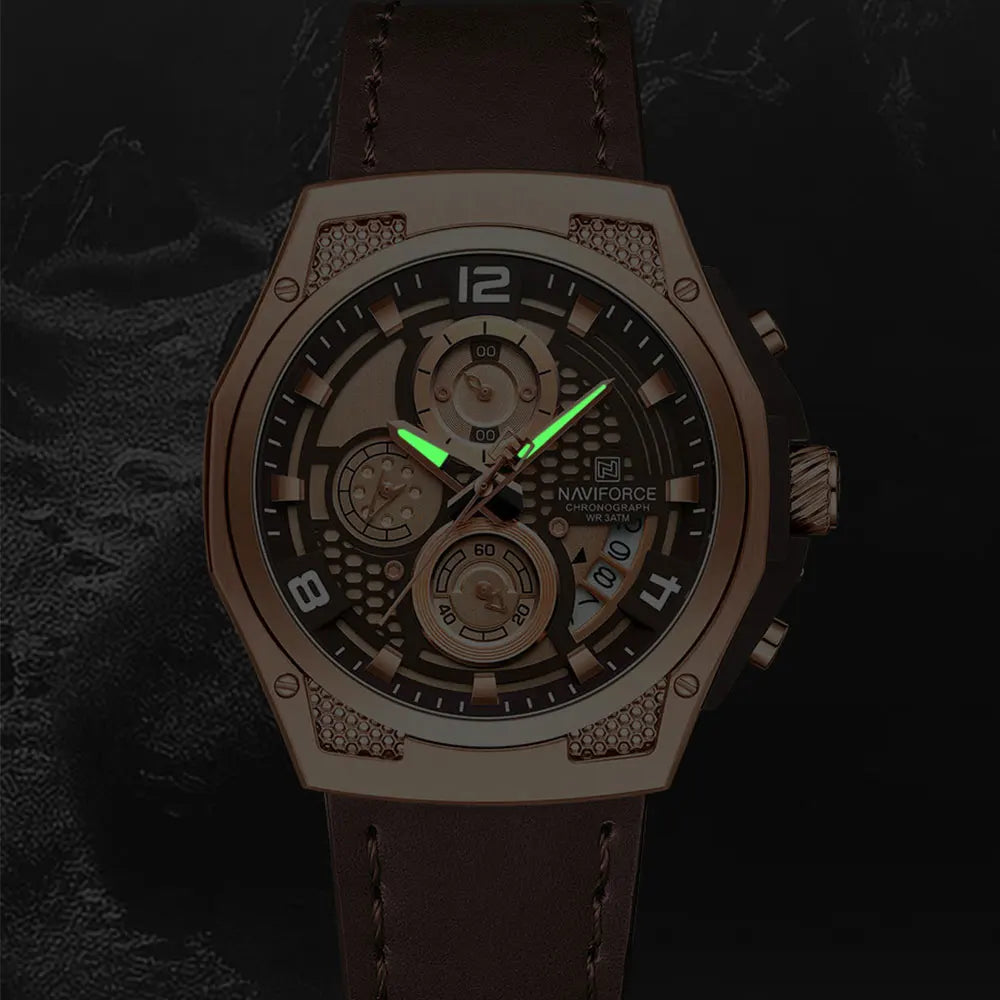 Men Watch Fashion Military Sports Style Men's Wristwatch Waterproof Luminous Leather Calendar Quartz Man