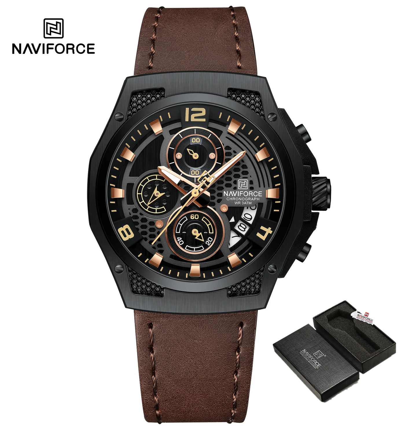 Men Watch Fashion Military Sports Style Men's Wristwatch Waterproof Luminous Leather Calendar Quartz Man