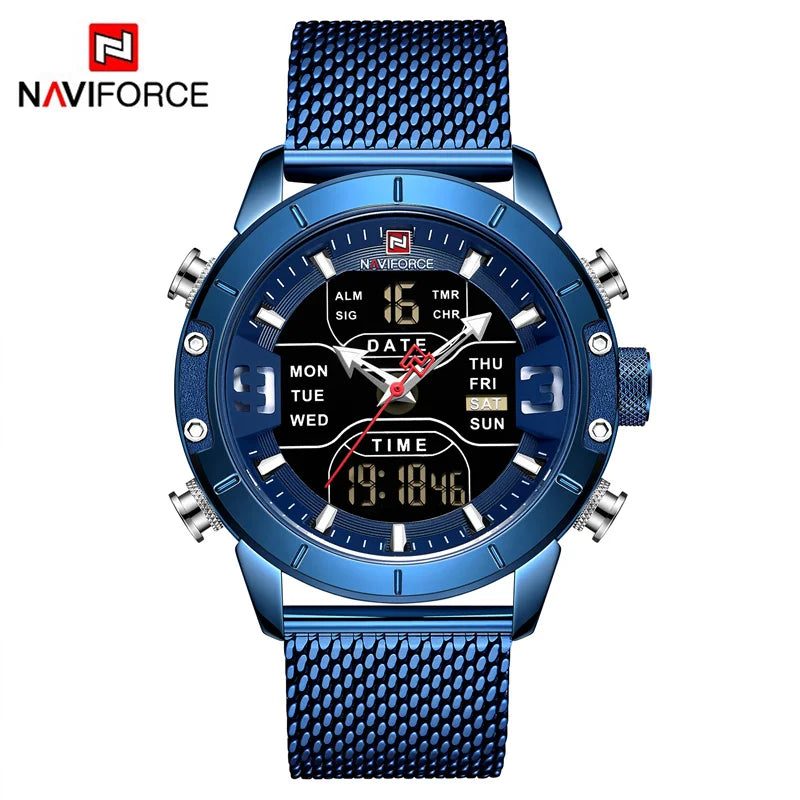 Men Watch TMan Military Sport Quartz Wrist Watches Stainless Steel LED Digital Watch