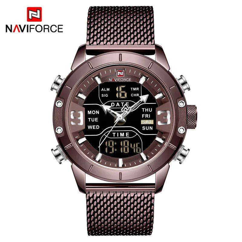 Men Watch TMan Military Sport Quartz Wrist Watches Stainless Steel LED Digital Watch