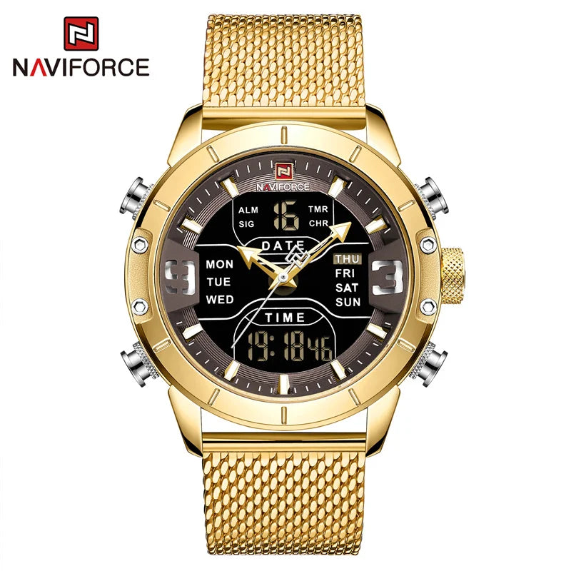 Men Watch TMan Military Sport Quartz Wrist Watches Stainless Steel LED Digital Watch