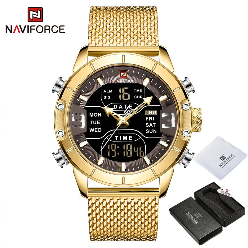 Men Watch TMan Military Sport Quartz Wrist Watches Stainless Steel LED Digital Watch