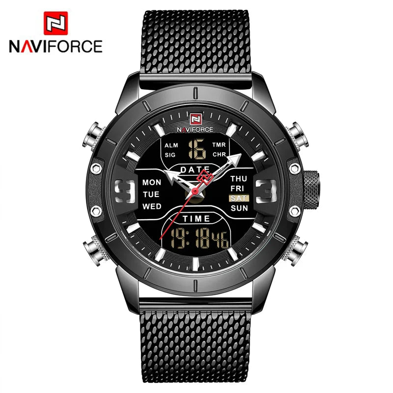 Men Watch TMan Military Sport Quartz Wrist Watches Stainless Steel LED Digital Watch