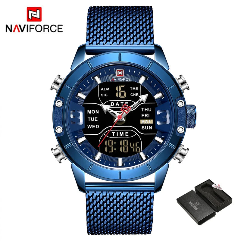 Men Watch TMan Military Sport Quartz Wrist Watches Stainless Steel LED Digital Watch