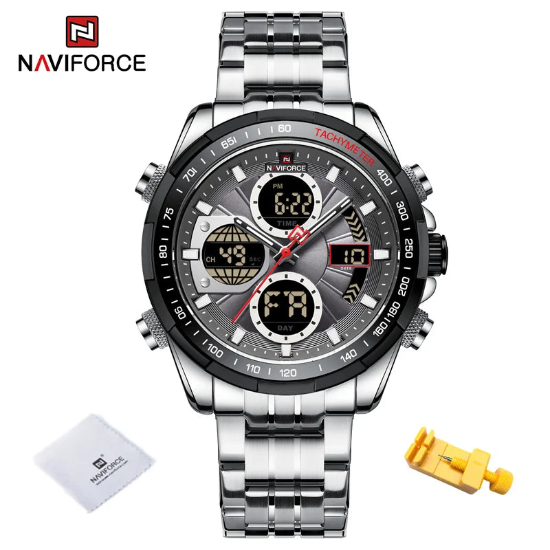 Men's Business Watches Waterproof Wristwatch Analog Digital Chronograph Quartz Calendar Watch