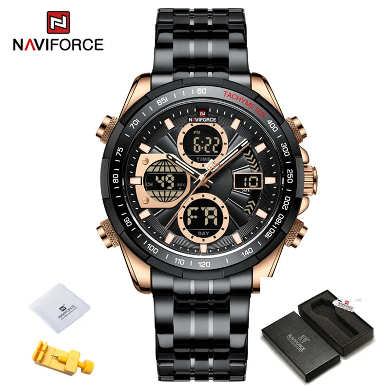 Men's Business Watches Waterproof Wristwatch Analog Digital Chronograph Quartz Calendar Watch