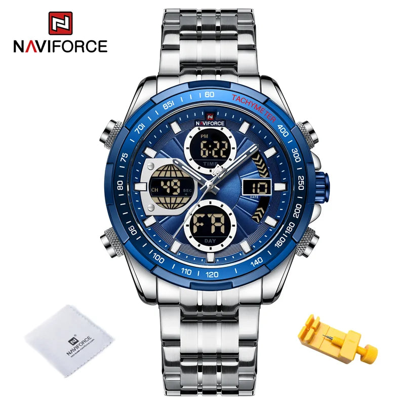 Men's Business Watches Waterproof Wristwatch Analog Digital Chronograph Quartz Calendar Watch