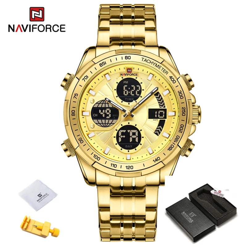 Men's Business Watches Waterproof Wristwatch Analog Digital Chronograph Quartz Calendar Watch