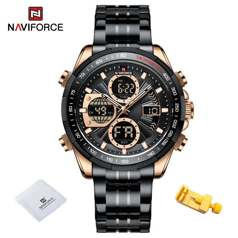 Men's Business Watches Waterproof Wristwatch Analog Digital Chronograph Quartz Calendar Watch