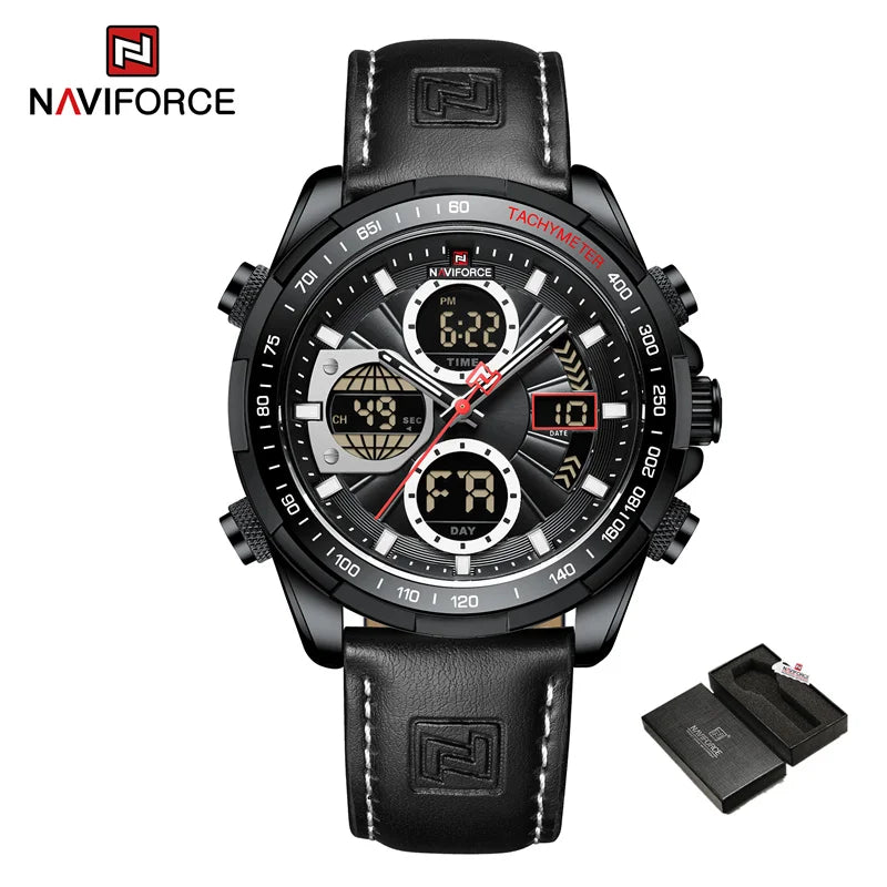 Men's Business Watches Waterproof Wristwatch Analog Digital Chronograph Quartz Calendar Watch