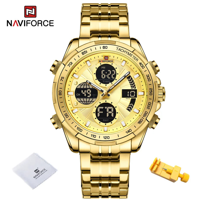 Men's Business Watches Waterproof Wristwatch Analog Digital Chronograph Quartz Calendar Watch