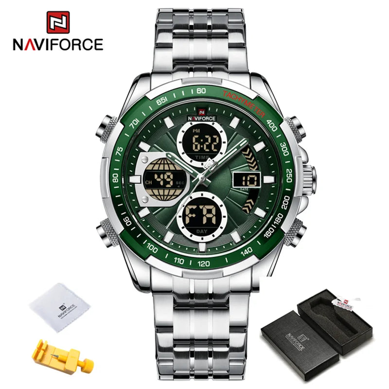 Men's Business Watches Waterproof Wristwatch Analog Digital Chronograph Quartz Calendar Watch