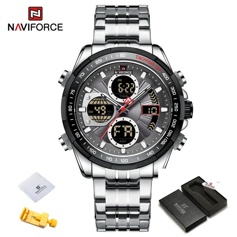 Men's Business Watches Waterproof Wristwatch Analog Digital Chronograph Quartz Calendar Watch