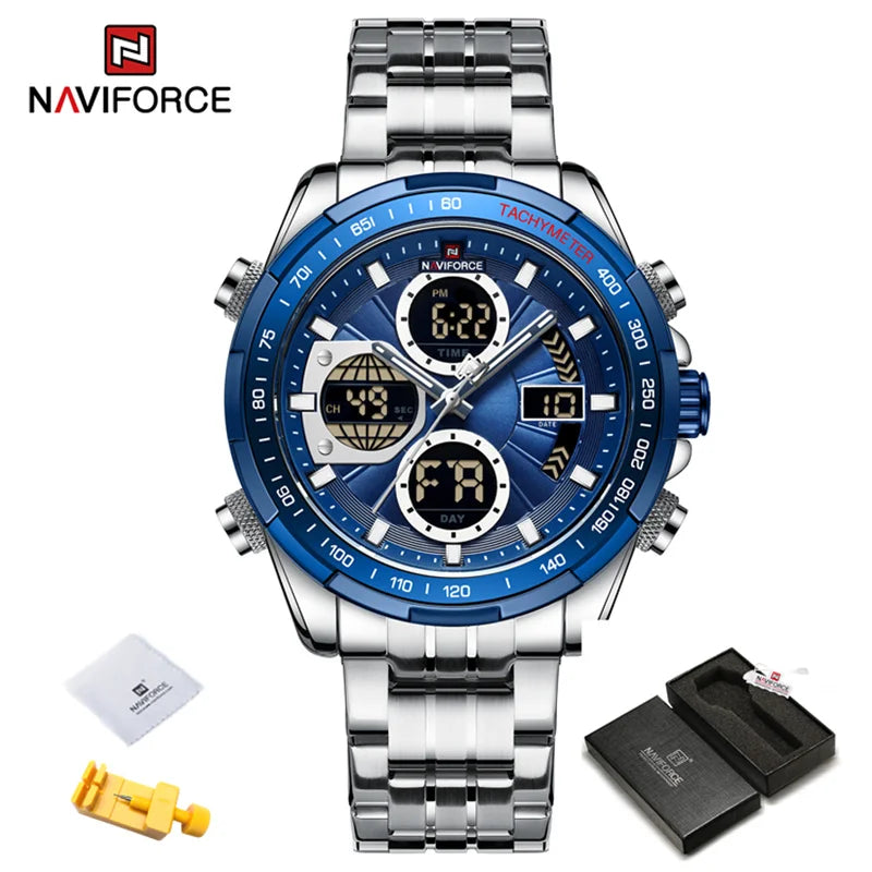 Men's Business Watches Waterproof Wristwatch Analog Digital Chronograph Quartz Calendar Watch