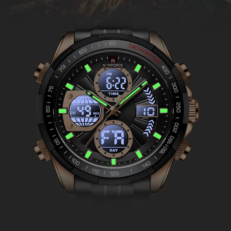 Men's Business Watches Waterproof Wristwatch Analog Digital Chronograph Quartz Calendar Watch