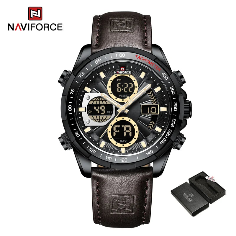 Men's Business Watches Waterproof Wristwatch Analog Digital Chronograph Quartz Calendar Watch