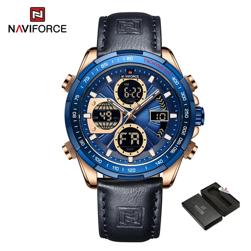 Men's Business Watches Waterproof Wristwatch Analog Digital Chronograph Quartz Calendar Watch