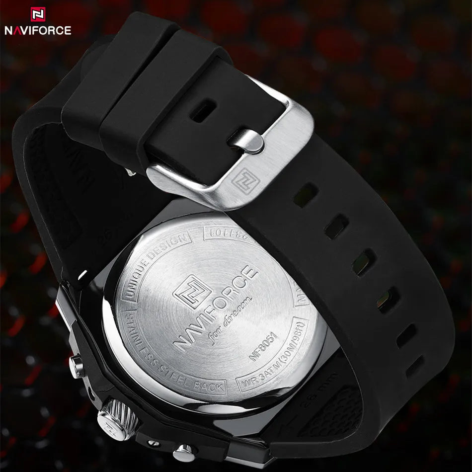 Men's Wristwatch Silicone Strap Casual Sport Luminous Water Resistant Male Quartz Watch