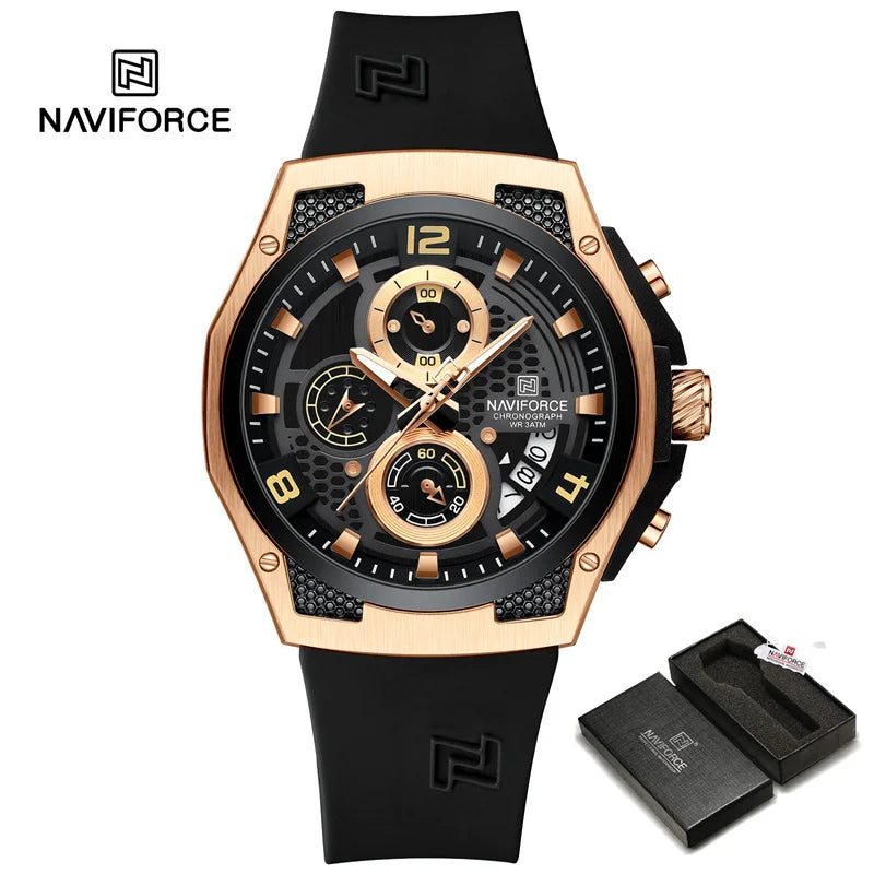 Men's Wristwatch Silicone Strap Casual Sport Luminous Water Resistant Male Quartz Watch