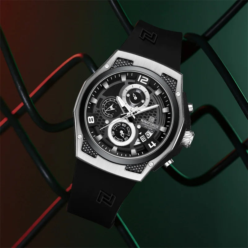 Men's Wristwatch Silicone Strap Casual Sport Luminous Water Resistant Male Quartz Watch