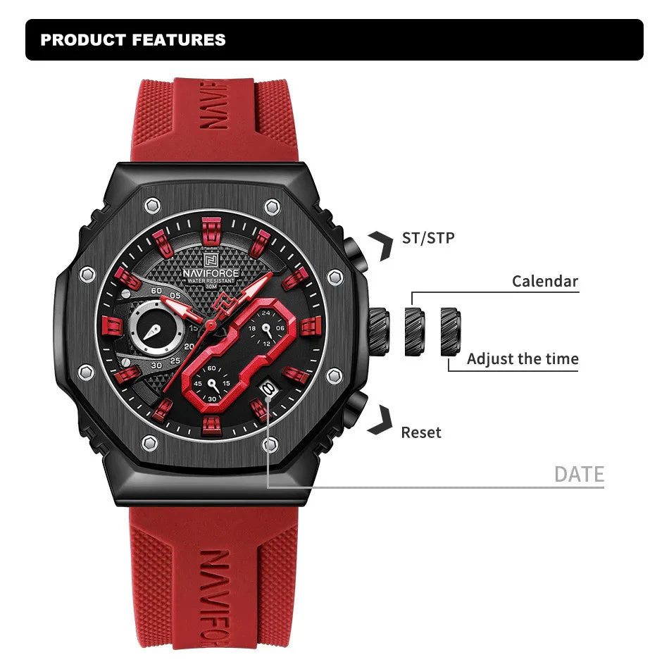 Men's Watch Fashion Sport Waterproof Couple Lovers Quartz Wristwatches Luminous Silicone Strap Watch