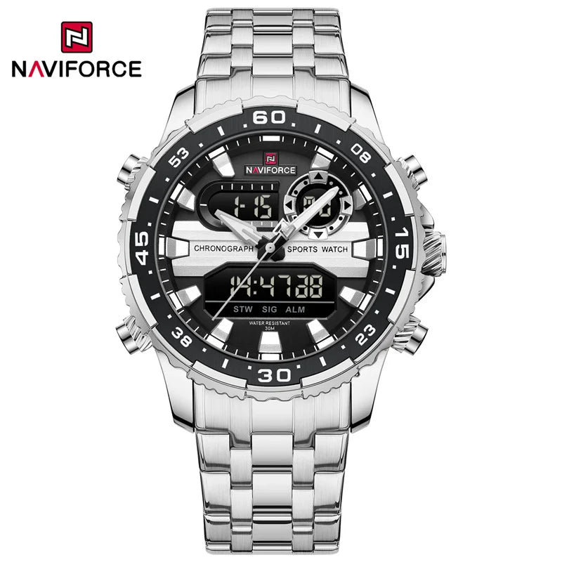 Men's Watch Luxury Waterproof Sport Chronograph Quartz Wristwatches Digital Date and Week Watch