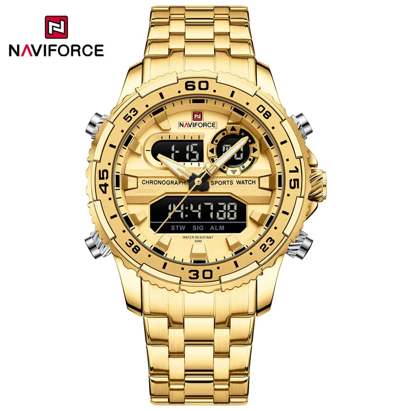 Men's Watch Luxury Waterproof Sport Chronograph Quartz Wristwatches Digital Date and Week Watch