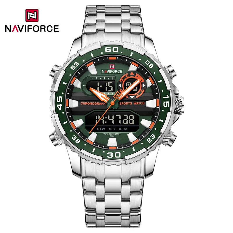 Men's Watch Luxury Waterproof Sport Chronograph Quartz Wristwatches Digital Date and Week Watch