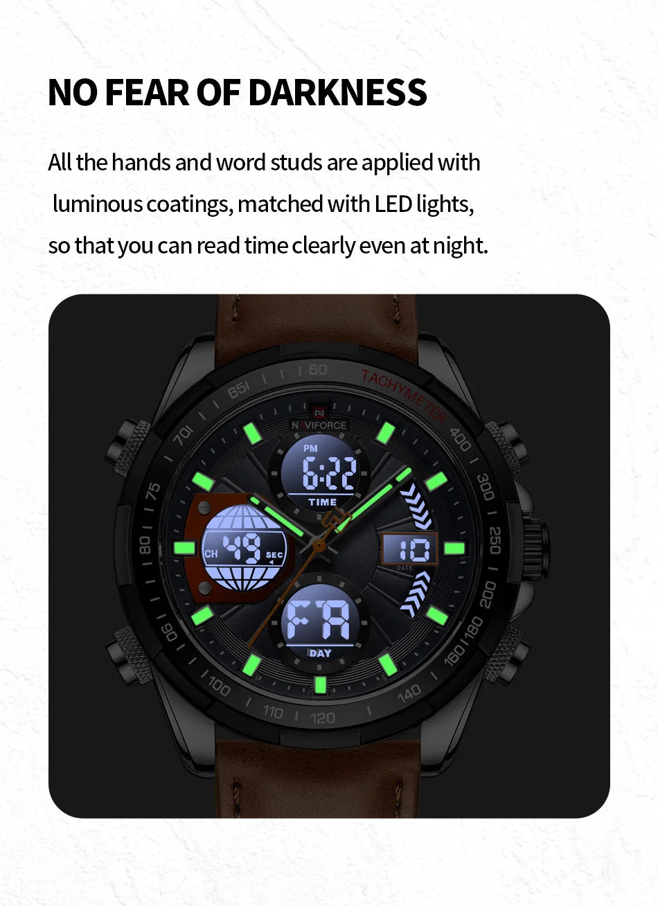 Military Watches for Men Luxury Sport Chronograph Alarm Wristwatch Waterproof Quartz Big Watch Digital Men Watch