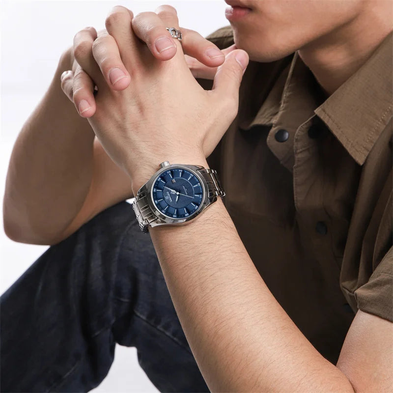 New Design Men Watches Simple Fashion Wristwatch Casual Male Quartz Stainless Steel Strap Watch