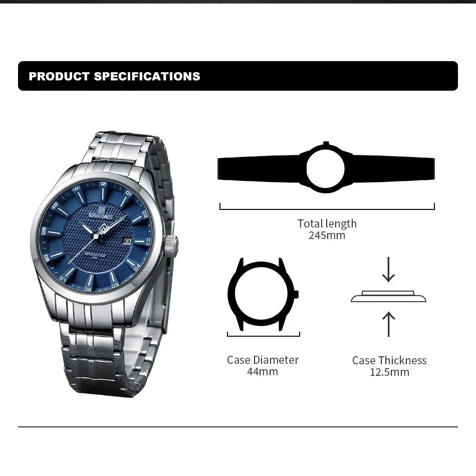 New Design Men Watches Simple Fashion Wristwatch Casual Male Quartz Stainless Steel Strap Watch