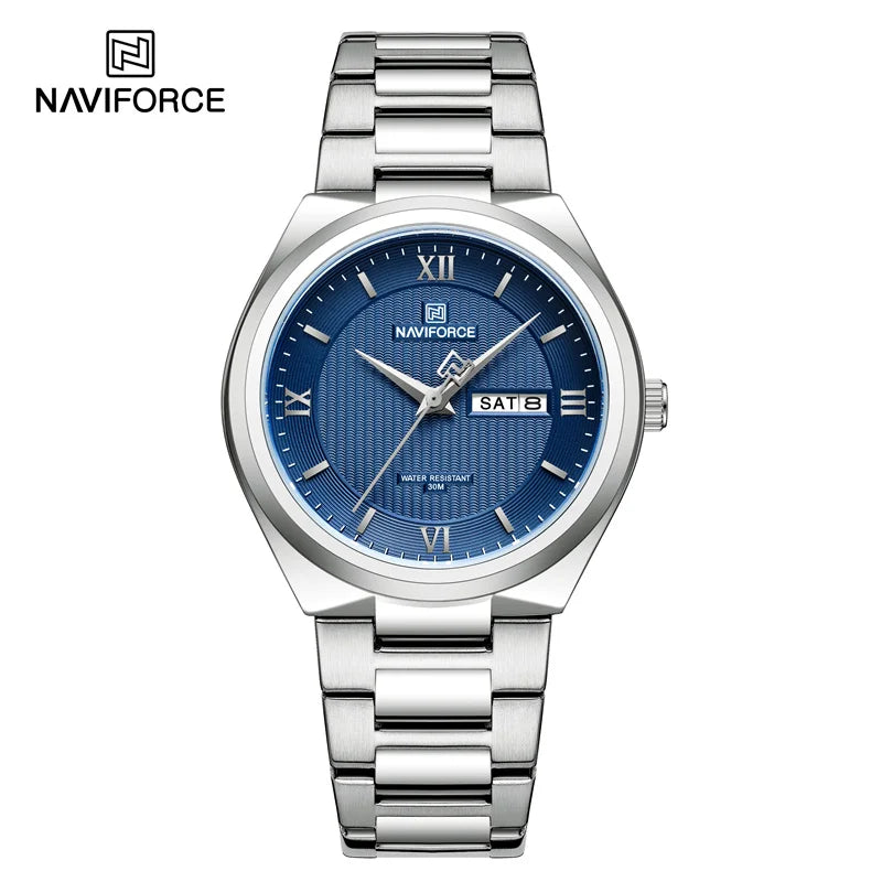 New High Quality Men' Watch Fashion Casual Stainless Steel Strap Date Week Waterproof Quartz Male Wristwatches