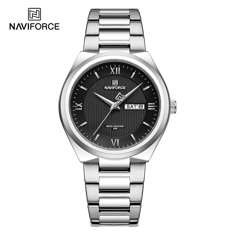 New High Quality Men' Watch Fashion Casual Stainless Steel Strap Date Week Waterproof Quartz Male Wristwatches