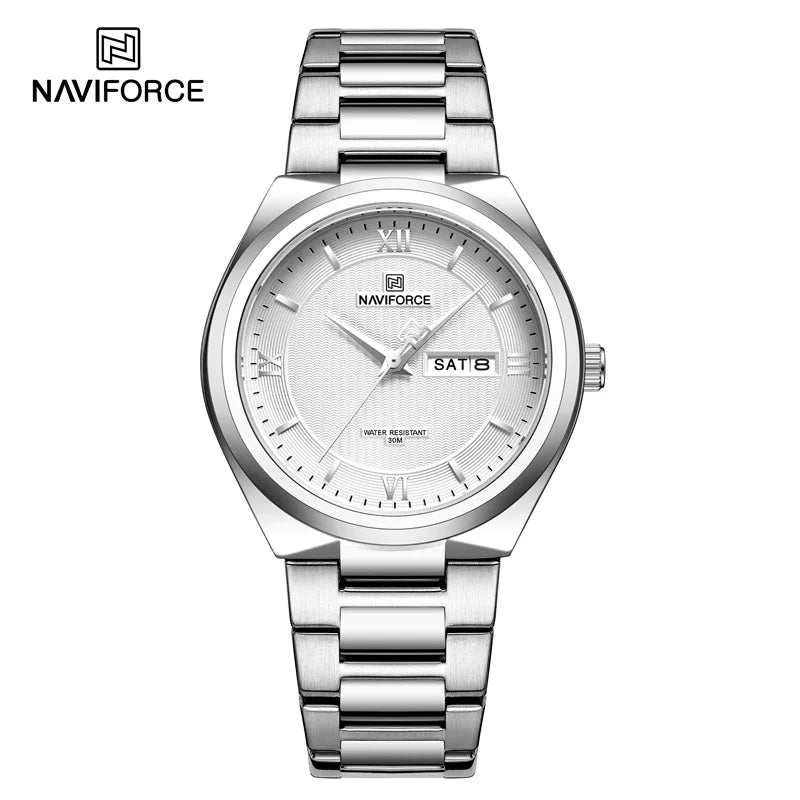 New High Quality Men' Watch Fashion Casual Stainless Steel Strap Date Week Waterproof Quartz Male Wristwatches