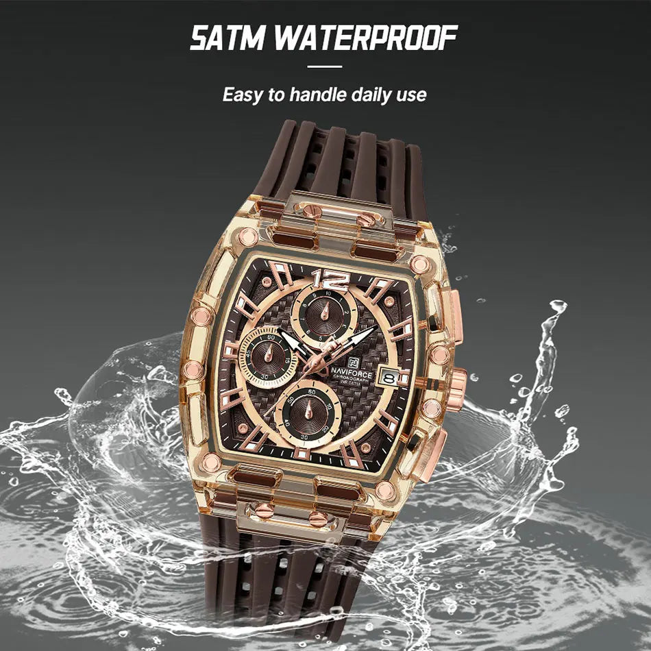 New Watch for Men Chronograph Quartz Wristwatch Fashion Silicone Strap Sport Waterproof Mille Watches