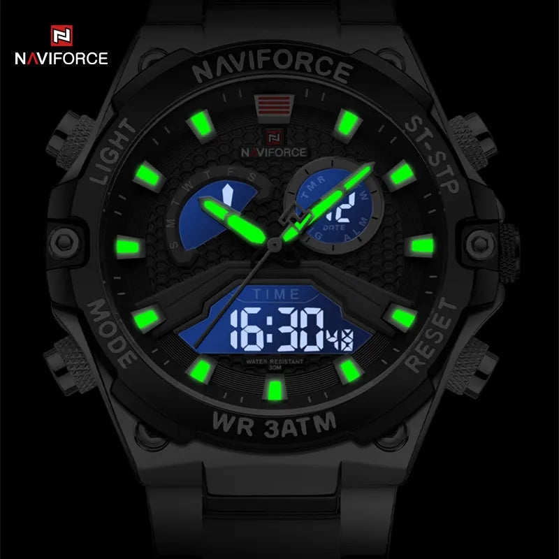 Men's Watches Luxury Quartz Fashion Sport Stainless Steel Strap Wrist Watch Waterproof Watch Gift