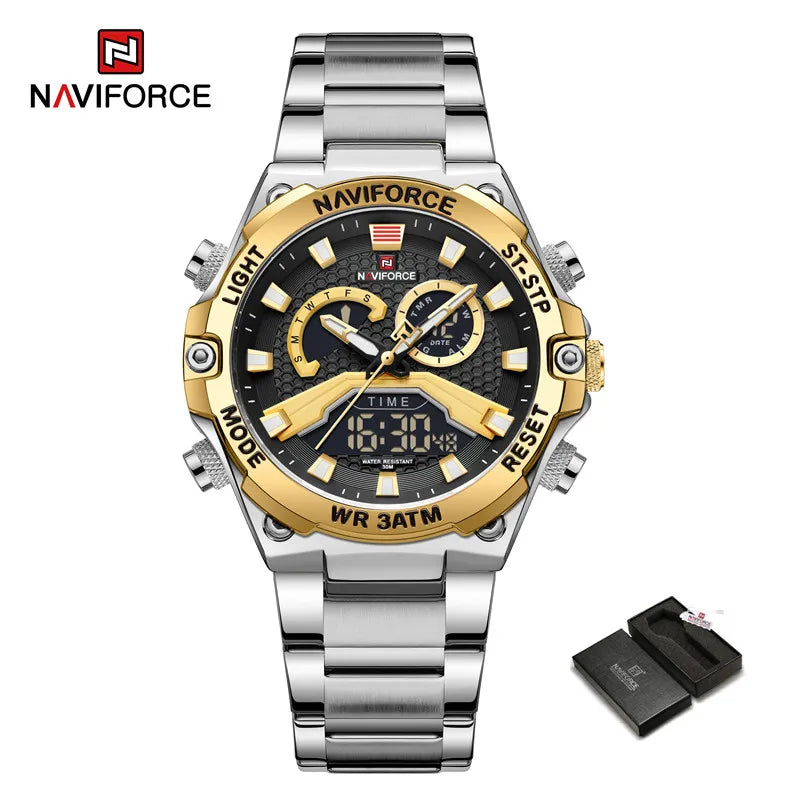 Men's Watches Luxury Quartz Fashion Sport Stainless Steel Strap Wrist Watch Waterproof Watch Gift