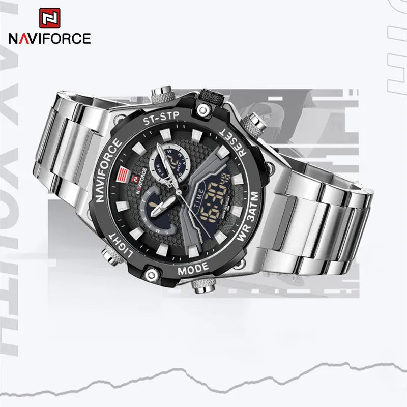 Men's Watches Luxury Quartz Fashion Sport Stainless Steel Strap Wrist Watch Waterproof Watch Gift